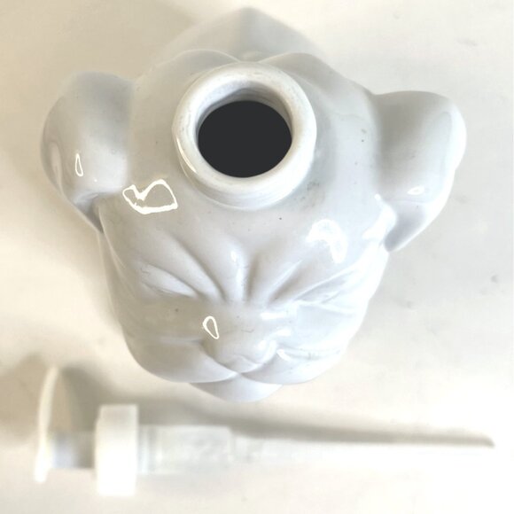 Pug Dog Soap Lotion Dispenser White Ceramic 7.5" - Picture 7 of 7